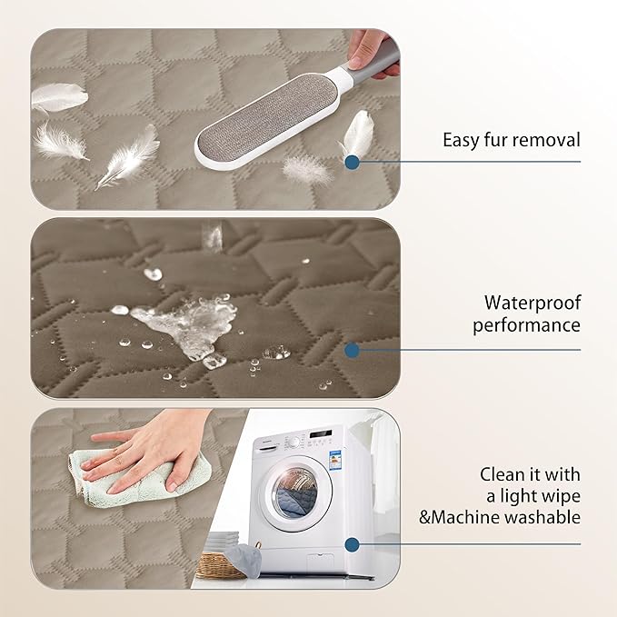 gogobunny 100% Double Sided Waterproof Dog Blanket Soft Pet Bed Cover Reversible Protect Furniture Couch Sofa Car for Puppy Cat Kids (Dark Walnut/Light Walnut, 30x90 Inch (Pack of 1))