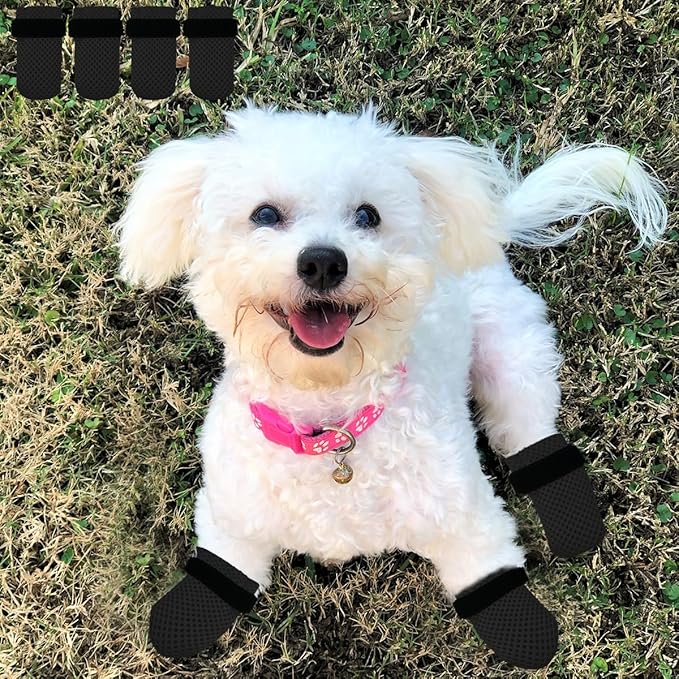 4 PCS Cat Mittens to Prevent Scratching,Mesh Breathable Cat Shoes,Adjustable Cats Anti Scratch Gloves,Suitable for Cats When Bathing and Nail Trimming (Grey, L)