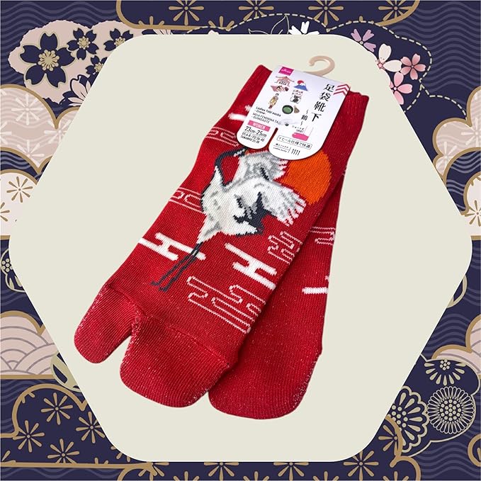 Japan Style Tabi Socks for Split Toe, Comfortable Tabi Toe Socks for Unisex Mt. Fuji, Lucky Cat, Sushi, Sumo, Ukiyoe, Hokusai