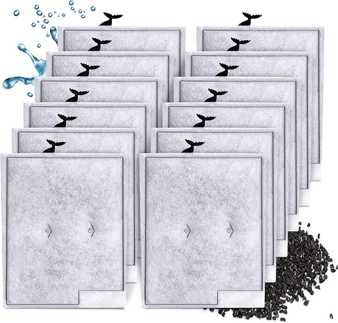 12 Pack Large Filter Cartridges Compatible with Aqueon QuietFlow Power Filter Size 20,30,50,75 & E Internal Power Filter Size 40 & Canister Filter Size 200/300/400 & Zilla Large Filter