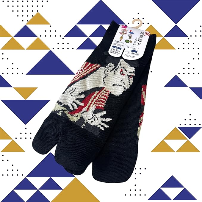 Japan Style Tabi Socks for Split Toe, Comfortable Tabi Toe Socks for Unisex Mt. Fuji, Lucky Cat, Sushi, Sumo, Ukiyoe, Hokusai