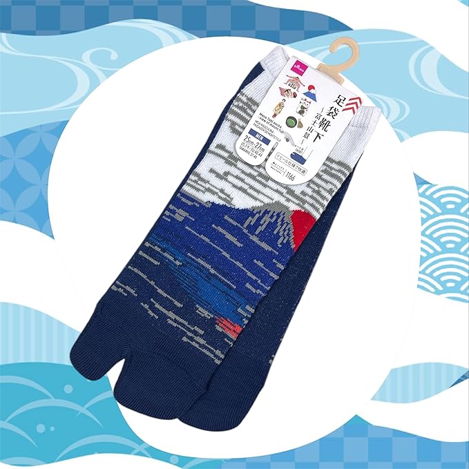 Japan Style Tabi Socks for Split Toe, Comfortable Tabi Toe Socks for Unisex Mt. Fuji, Lucky Cat, Sushi, Sumo, Ukiyoe, Hokusai