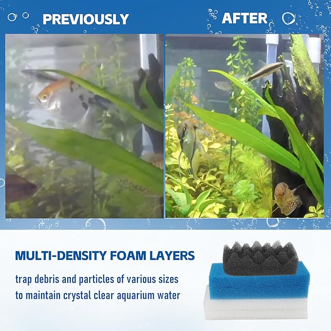 10Pcs Bio Foam Value Pack for Fluval 106/107 Aquarium Filter Media