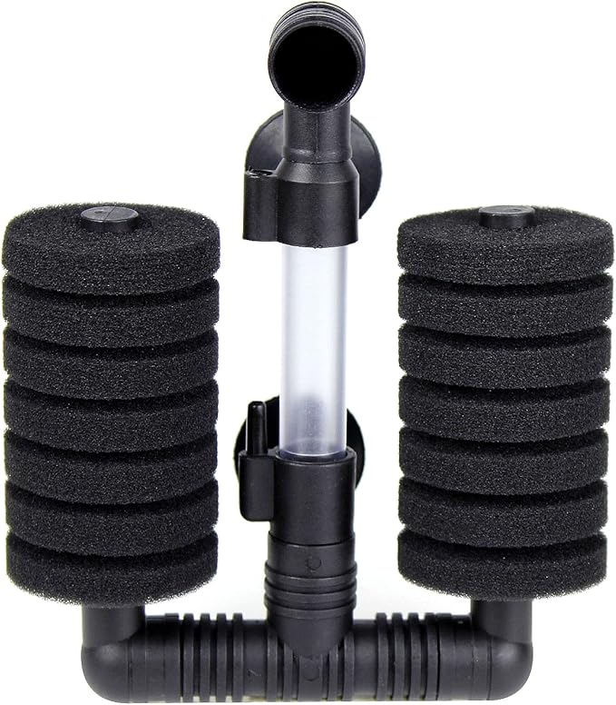 AQUANEAT 4 Pack Double Bio Sponge Filter, for Fry, Betta, Shrimp, Nano, Aquarium Fish Tank (Small up to 20 Gal)