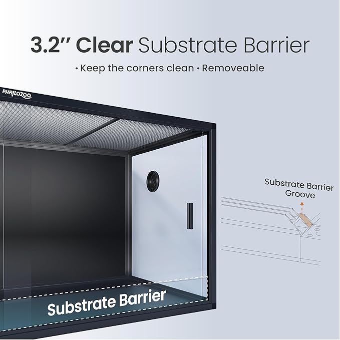 120 Gallon Bearded Dragon Tank,48" x 24" x 24" Reptile Tank with Sliding Door Top Screen Ventilation, Front Opening Reptile Enclosure for Easy Maintenance