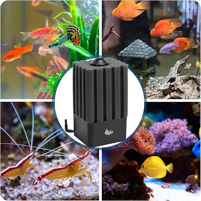 AQQA Aquarium Filter Fish Tank Sponge Filter Whisper Submersible Filters for Aquarium Foam Filter for Freshwater & Saltwater(Medium for 20-110 Gallon)