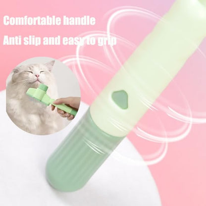 2PCS Self CleaningPetComb Grooming Brush,PetComb for Dogs & Cats, Brush for Cats, Cat dog comb Pet Grooming for Massaging and Cleaning Shedding Hair (Green+Yellow)