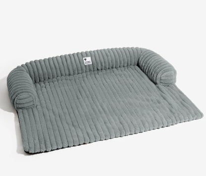 FUNNY FUZZY Pet Couch Cover for Sofa, Calming Dog Bed for Couch, Fluffy Plush Dog Couch Mat for Furniture Protector for Large Medium Small Pets, 47×37 in, Mist Grey