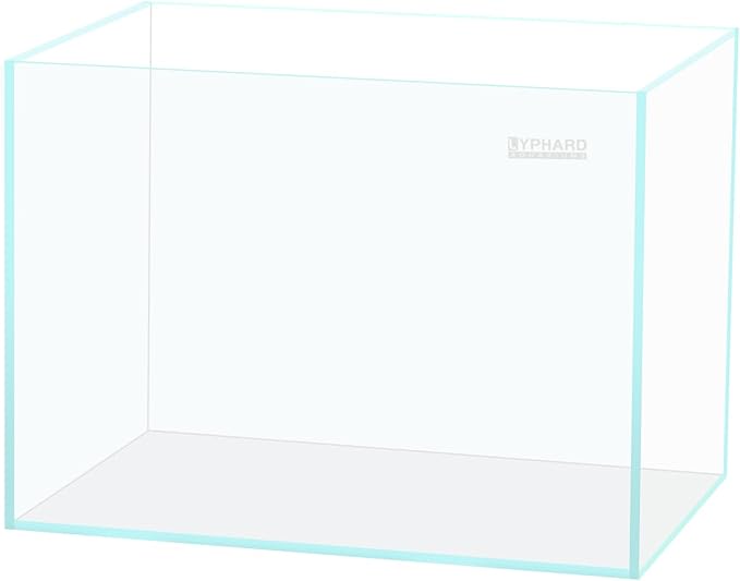 9.5 Gallon Rimless Aquarium, Ultra Clear Glass Low Iron Small Fish Tank for Betta, L15.7×W11.8×H11.8 Inches Thickness 5mm with EVA Foam Mat Included