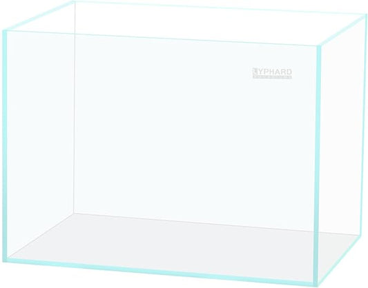 9.5 Gallon Rimless Aquarium, Ultra Clear Glass Low Iron Small Fish Tank for Betta, L15.7×W11.8×H11.8 Inches Thickness 5mm with EVA Foam Mat Included