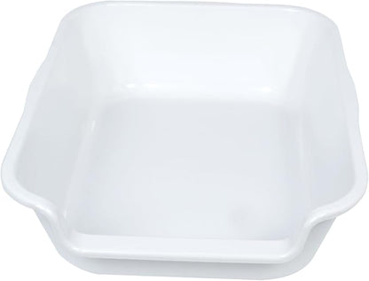1 Pack Extra Large Dog Litter Box Pan Tray (ABS Material), Low Entry Jumbo Senior Litter Boxes for Multiple Kitten Big Cats, Pet Safe Indoor Dog Potty (White, 20" L x 15" W)