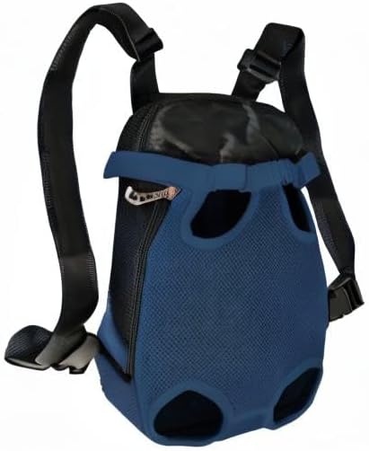FEimaX Dog Carrier Backpack Pet Legs Out Front Cat Travel Bag, Adjustable Puppy Backpacks Carriers Hands-Free for Small Medium Dogs Cats Hiking Traveling Camping Daily Walking (X-Large, Navy)