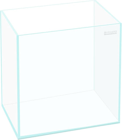 39 Gallon Tall Rimless Aquarium, Ultra Clear Low Iron Large Fish Tank, L19.7×W19.7×H23.6 Glass Thickness 10mm with EVA Foam Leveling Mat