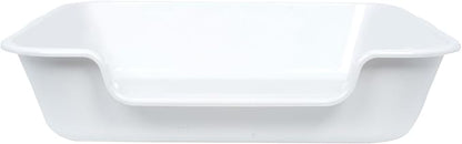 2 Pack of Extra Large Cat Litter Box (ABS Material), Low Entry Senior Litter Pen for Geriatric Kitty Big Cats, Jumbo Pet Safe Litter Boxes Tray for Indoor Pets Potty (White, 24" L x 20" W)