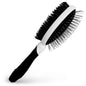 Fuller Brush 2-in-1 Double-Sided Pet Brush - Electroplated Round-Ended Steel Pins Positioned Into a Flexible Cushion on One Side & Nylon Bristles - Remove Shedding - Tool For Grooming Dogs & Cats