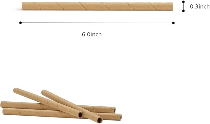 200pcs Cardboard Bee House Nesting Tubes - 6" Long X 5/16" Diameter Tube for Mason Solitary Bees - for Filling Insect Hotels and Bug Houses