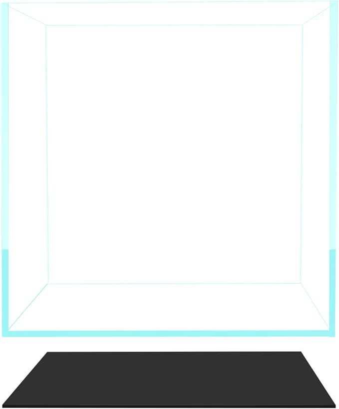 Fzone 7 Gal Rimless Low Iron Fish Tank Nova Clear Ultra-White 45° Mitered Edges Translucent Glass Anata Series Aquarium w/Black Foam Leveling Mat(S30C)