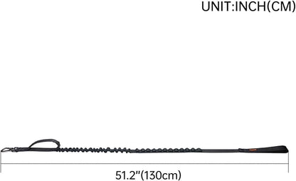 EXCELLENT ELITE SPANKER Tactical Bungee Dog Leash Military Adjustable Dog Leash Quick Release Elastic Leads Rope with 2 Control Handle(Black