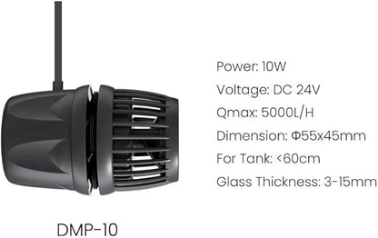 Aquarium Wave Maker Pump (DMP10) – Submersible Circulation Pump for Saltwater Marine Reef Tanks, Bluetooth App Control & Smart Controller