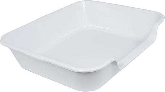 1 Pack Extra Large Dog Litter Box Pan Tray (ABS Material), Low Entry Jumbo Senior Litter Boxes for Multiple Kitten Big Cats, Pet Safe Indoor Dog Potty (Light Gray, 24" L x 20" W)