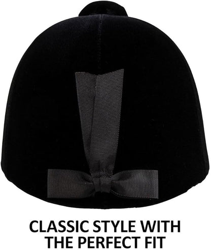 Dura-Tech Velvet Horse Riding Hunt Cap | Classic English Equestrian | Hunter Class Elegance | Use in Breed Show | Color Black