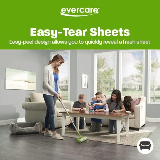 Evercare Pack of 6 10" Wide Large Surface Mega Pet Roller Refill, 50 Sheets Each (300 Sheets Total)