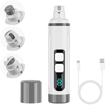 Dog Nail Grinder Quiet-2025 Release Ultra-Quiet Dog & Cat Nail Grinder with LED Light & Battery Display - Painless Nail Trimmer for Small to Large Pets, Thick Nails, and Sensitive Paws