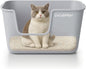 Extra Large Cat Litter Box with High Sides - Splash-Proof Design for Big Cats & Multi-Cat Homes, 24.6in x 16.7in x 12.8in (Gray)