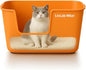 Extra Large Cat Litter Box with High Sides - Splash-Proof Design for Big Cats & Multi-Cat Homes, 24.6in x 16.7in x 12.8in (Orange)