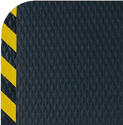 American Floor Mats Hog Heaven 5/8 inch Black & Yellow Border 3' x 4' Nitrile Backed Anti-Fatigue Comfort Mat