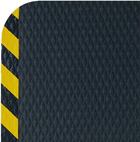 American Floor Mats Hog Heaven Premium 7/8" Black & Yellow Border 4' x 10' Nitrile Backed Anti-Fatigue Comfort Mat