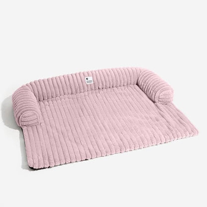 FUNNY FUZZY Pet Couch Cover for Sofa, Calming Dog Bed for Couch, Fluffy Plush Dog Couch Mat for Furniture Protector for Large Medium Small Dogs and Cats, Pink