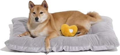 FUNNY FUZZY Dog Bed Crate Pad Mat, Washable Reversible Pet Floor Mats,Fluffy Kennel Pad for Large Sized Dog,Indoor Cats,Sleeping Mattress, 35.4" × 22.8", Light Grey