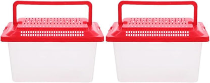 FRCOLOR 2pcs plastic turtle fish tank turtle aquarium acrylic reptile cage amphibians habitat clear reptile breed container gecko habitat glass container Turtle Tank household breeding box