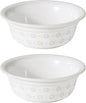 6.3inch Ceramic Set of 2 Dog Bowls, Food and Water Bowls for Small and Medium Dog, 2pcs Basic Dog Bowl, Wide Opening Rounded Edge (2 Bowls, Reactived Glaze -White)