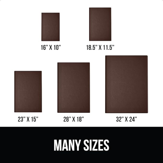 GORILLA GRIP 100% Waterproof Raised Edge BPA Free Silicone Pet Feeding Mat, Dog Cat Food Mats Contain Spills Protects Floors, Placemats for Cats and Dogs Water Bowl, Pets Accessories 16x10, Brown