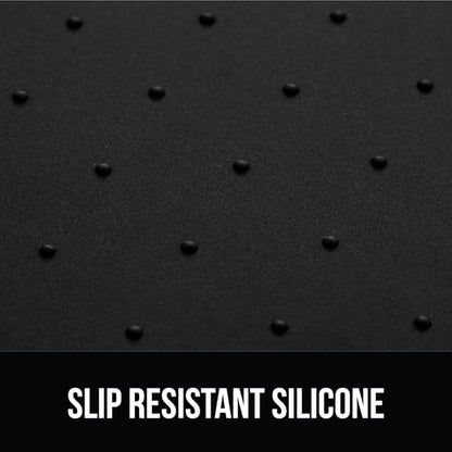 GORILLA GRIP 100% Waterproof Raised Edge BPA Free Silicone Pet Feeding Mat, Dog Cat Food Mats Contain Spills Protects Floors, Placemats for Cats and Dogs Water Bowl, Pets Accessories 16x10, Black