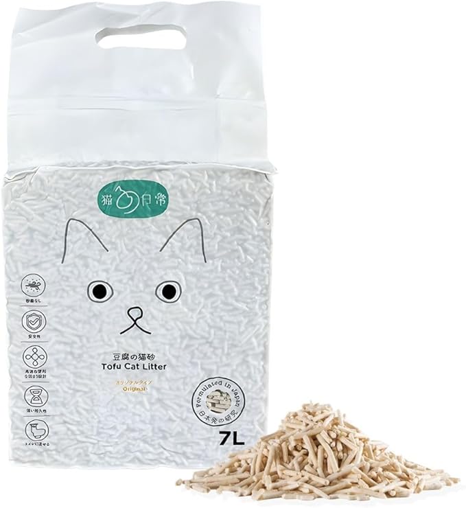 Gatitos Tofu Cat Litter Climping Quickly, Natural Material, Dissolves in Water and can be Flushed Down The Toilet, Vacuum Packing（Original Flavor| Pack*1）