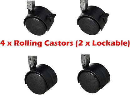 Extra Large Elegant and Durable Wrought Iron Climbing Ladder Perch Stand Play Top Ground Bird Parrot Metal Cage Around Seed Guard Storage Shelf with Heavy Duty Lockable Rolling Wheels