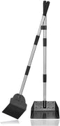 Dog Pooper Scooper,Tray and Spade Set Poop Scooper for Dogs, Adjustable Long Handle Metal Pooper Scooper with Bin for Pet Waste Removal, No Bending Clean Up for Medium and Large Dogs