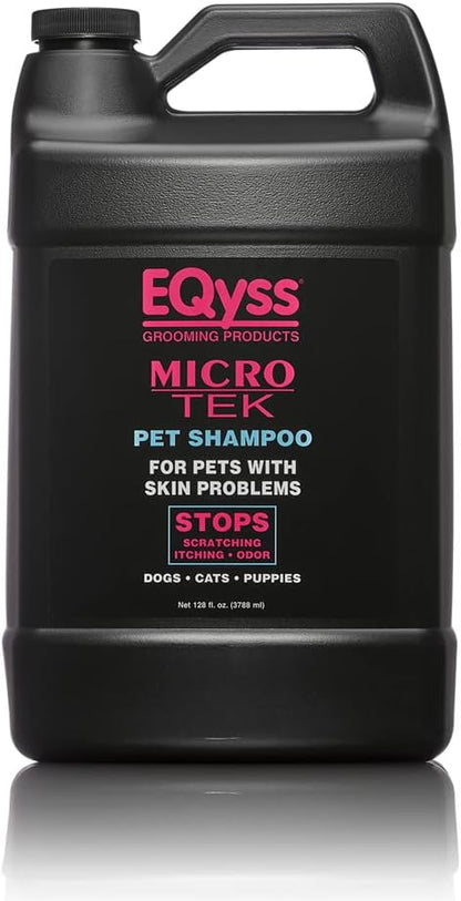 EQyss Micro-Tek Pet Shampoo - Soothes Dry Irritated Skin on Contact, Stops Itching, Scratching, Biting, Licking Hot Spots - for Cats & Dogs (128 oz)