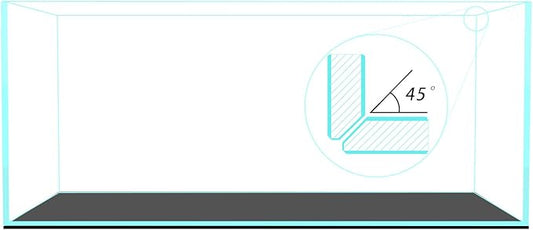 Fzone 80 Gal Rimless Low Iron Fish Tank Nova Clear Ultra-White 45° Mitered Edges Translucent Glass Anata Series Aquarium w/Black Foam Leveling Mat(S120-W50)