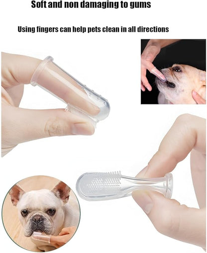 6Pack Dog Toothbrush，360º Dog Tooth Brushing Kit, Cat Toothbrush, Teeth Cleaning, Finger Brush