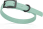Dogline Biothane Waterproof Dog Collar Strong Coated Nylon Webbing with Black Hardware Odor- Proof for Easy Care Easy to Clean High Performance Fits Small Medium or Large Dogs, Sage Green