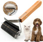 2 in 1 Undercoat Rake for Dogs and Cats, Professional Grooming Brush Dematting & Shedding Comb to Remove Loose Hair, Matted Fur Efficiently, Perfect for Poodle, Doodle & All Long Haired Pets