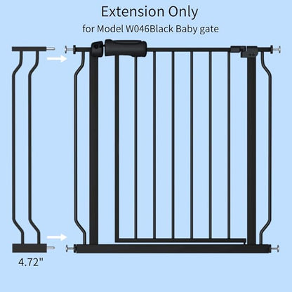Fairy Baby Safety Gate 4.72 inch Extension for Walk Through Baby Gate Auto Close Child Safety Gates Extension Black