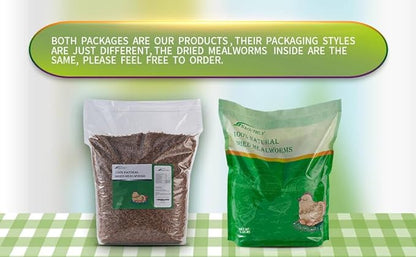 10lbs Dried Mealworms - Premium Non-GMO Chicken Feed, Nutritious High Protein Meal Worms- Food and Treats for Laying Hens, Wild Birds, Ducks, Chicken