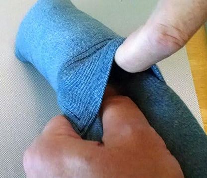 15" Cat Kicker Toy with Refillable Catnip Pocket (Denim) - Filled with Premium Canadian Catnip