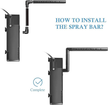 FEDOUR Submersible Aquarium Internal Filter, Filter with Water Pump for Fish Tank up to 35 Gallon (8W for 5-35 gallon-new)