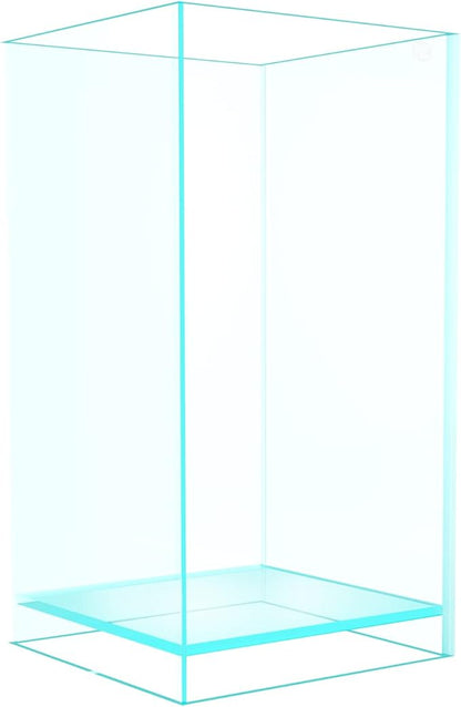 Fzone 2 Gal Nano Rimless Aquarium Low Iron Fish Tank NovaClear Ultra-White Translucent Glass Verso Series Nano Shallow Pond Levitating Floating Air Aquarium(A16-H30)